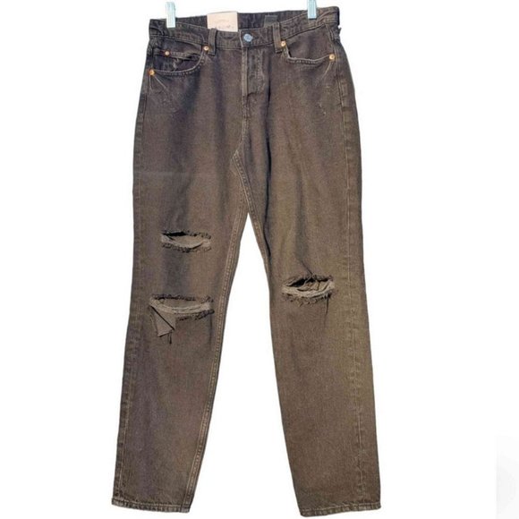 NWT H&M Women's Black Distressed Boyfriend Jeans - Picture 1 of 5